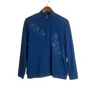 Tradition country collection blue embroidered sweater‎